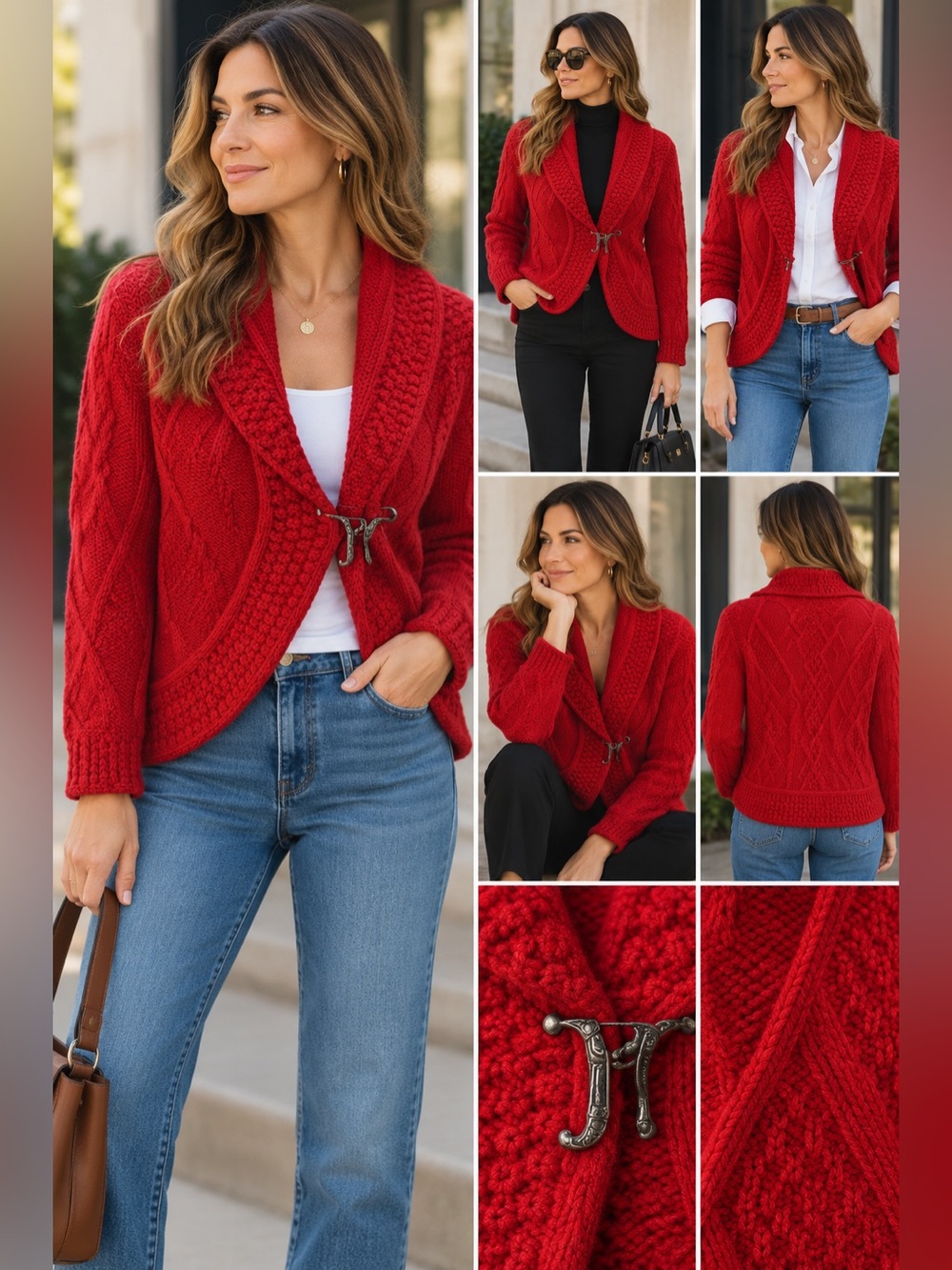 Coldwater Creek vintage NWT Dead Stock Scarlet Knit Cardigan